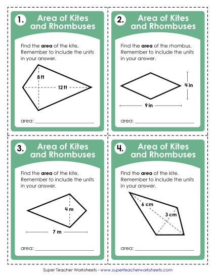 Preview image for Area of Kites & Rhombuses (Basic)