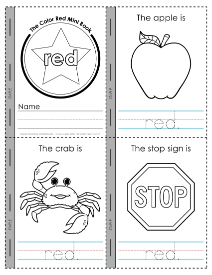 New The Color Red Mini Book Worksheet