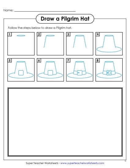 New Draw a Pilgrim Hat Worksheet