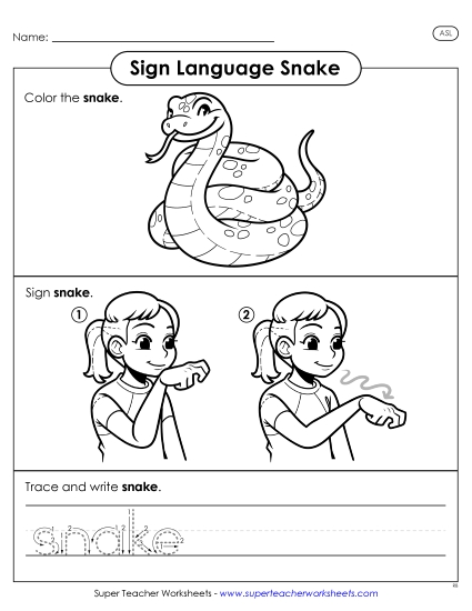 New Snake Worksheet