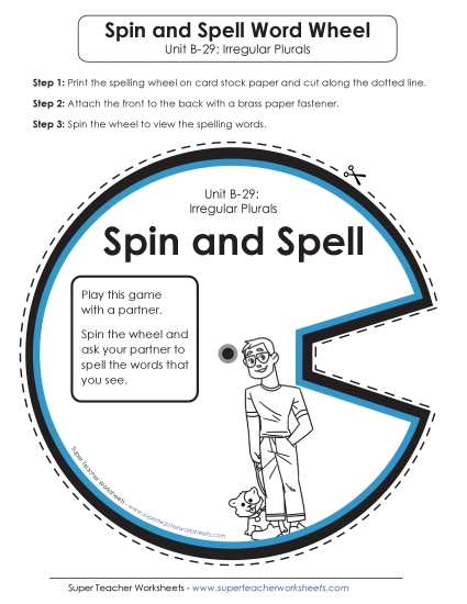Spin-and-Spell (B-29) Spelling B Worksheet