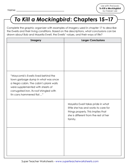 New Graphic Organizer: Imagery Worksheet New Graphic Organizer: Imagery Worksheet
