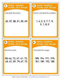 Mean, Median, Mode, or Range Mean Median Mode Range Worksheet