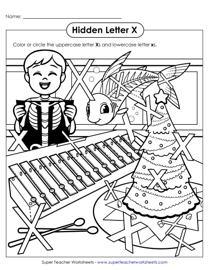 New Hidden Letter X Worksheet