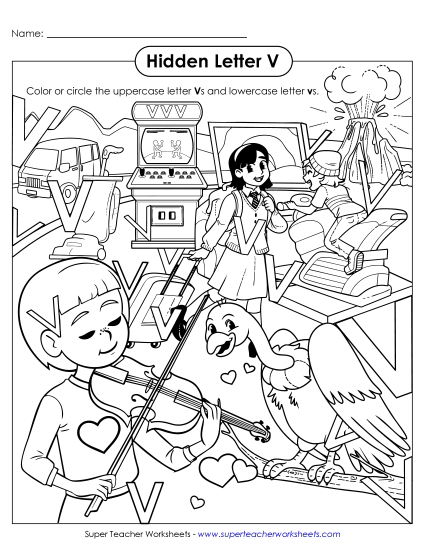 New Hidden Letter V Worksheet
