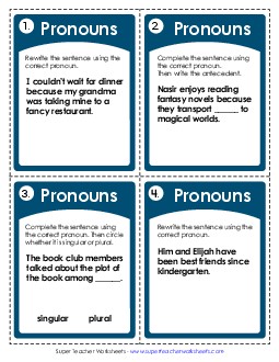 New Pronouns (Advanced) Worksheet