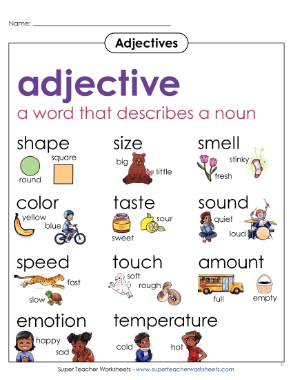 Preview image for Adjectives Anchor Chart