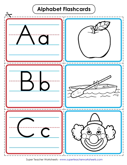 Alphabet Flashcards (B&W) Worksheet