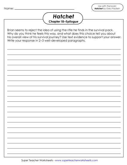 New Writing Prompt: The Rifle Worksheet New Writing Prompt: The Rifle Worksheet