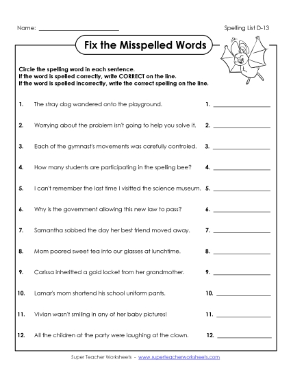 Preview image for Fix the Misspelled Words