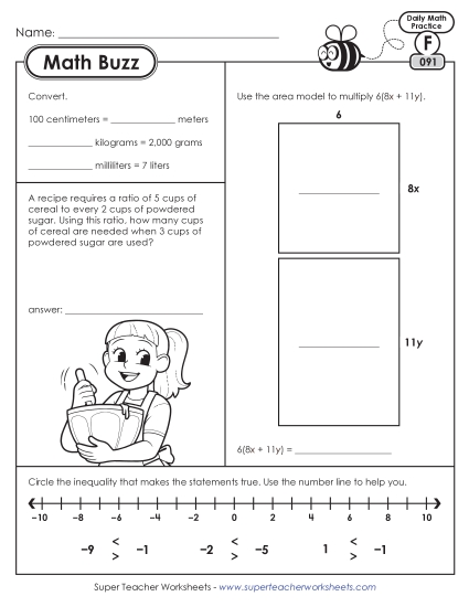New 6th Grade Math Buzz: Week 19<br>Worksheets 91 through 95 Worksheet New 6th Grade Math Buzz: Week 19<br>Worksheets 91 through 95 Worksheet