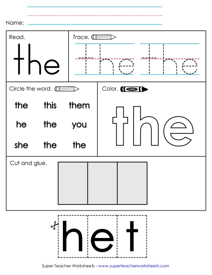 Preview image for The (Sight Word) Worksheet 2