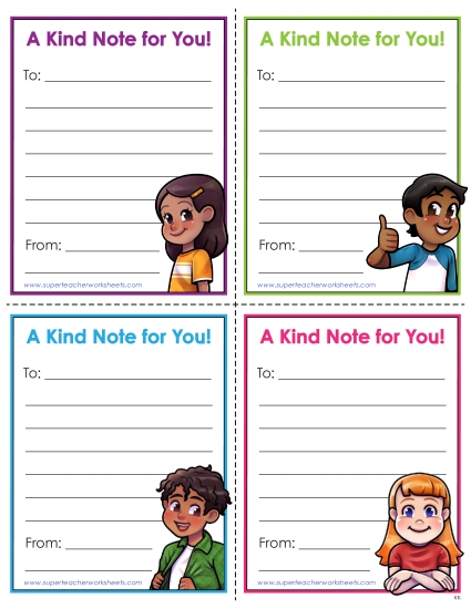 New A Kind Note For You! Worksheet New A Kind Note For You! Worksheet