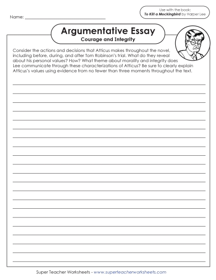 New Courage & Integrity (Essay) Worksheet New Courage & Integrity (Essay) Worksheet