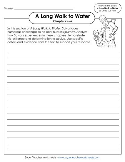 New Chapters 4–6 Writing Prompt:<br>Resilience & Determination Worksheet