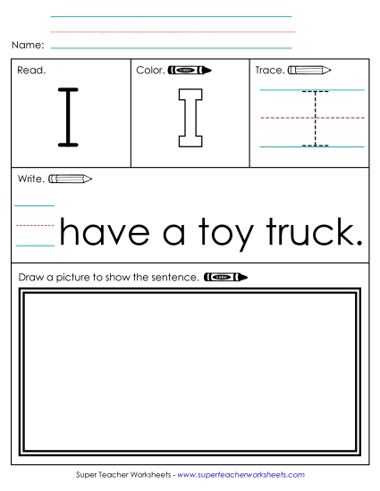 Preview image for I (Sight Word) Worksheet 3