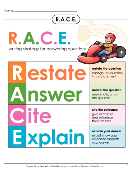 New R.A.C.E Anchor Chart Worksheet New R.A.C.E Anchor Chart Worksheet