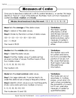 Mean, Median, and Mode Anchor Chart Mean Median Mode Range Worksheet