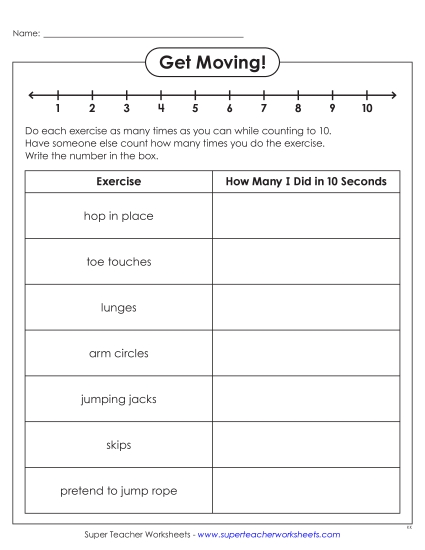 New Get Moving! - Count the Exercises Worksheet New Get Moving! - Count the Exercises Worksheet