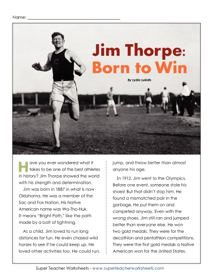 aJim Thorpe: Born to Win