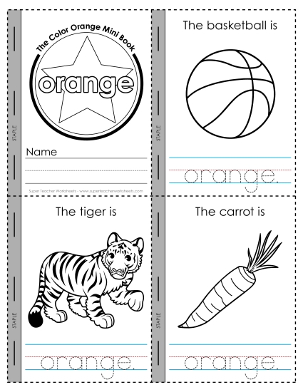 New The Color Orange Mini Book Worksheet