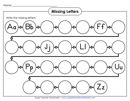 Alphabet Line (Upper and Lower Case) Worksheet