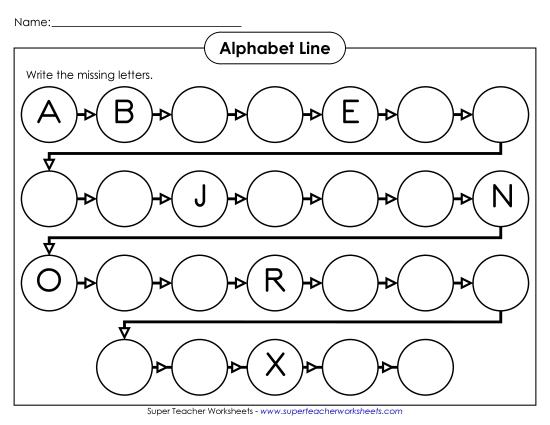 Alphabet Line (Upper-Case) Worksheet