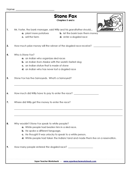 Questions for Chapters 5 & 6 Books Worksheet