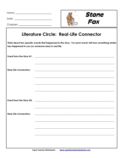 Lit Circles: Real Life Connector Books Worksheet