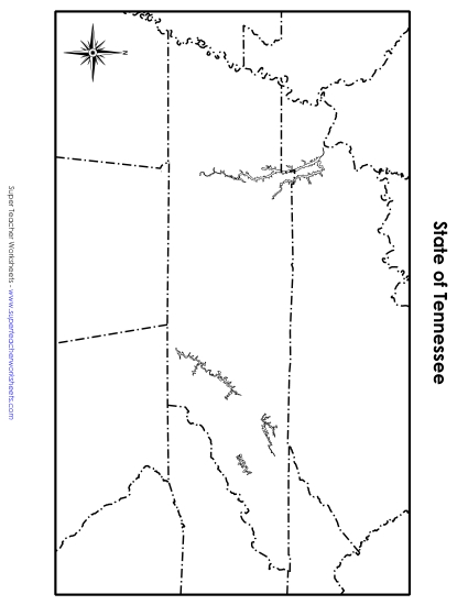 Tennessee Map (Blank) State Maps Worksheet