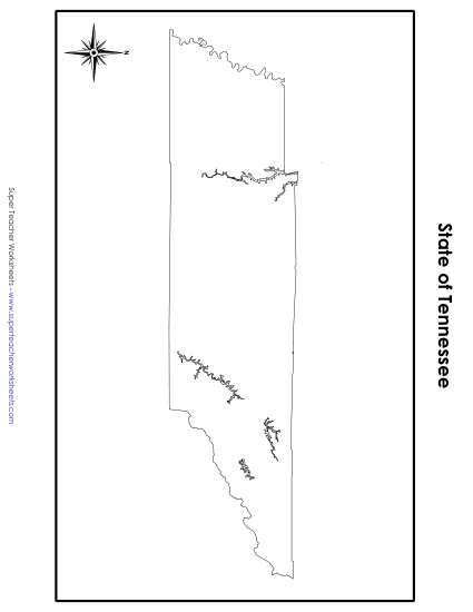 Tennessee Map (No Bordering States) State Maps Worksheet