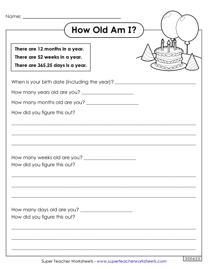 How Old Am I? (Grade 5 and Up) Multiplication Worksheet