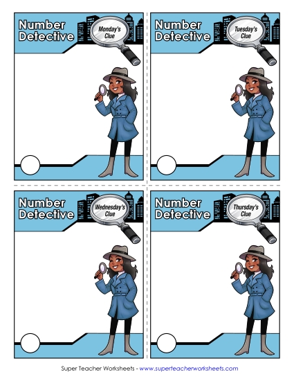 Number Detective - Blank Template Worksheet