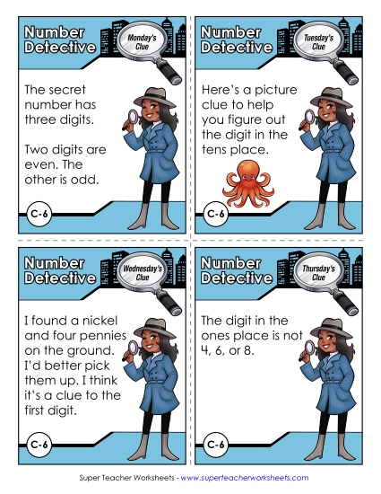 C6 - Nine Hundred Eighty Number Detective Worksheet