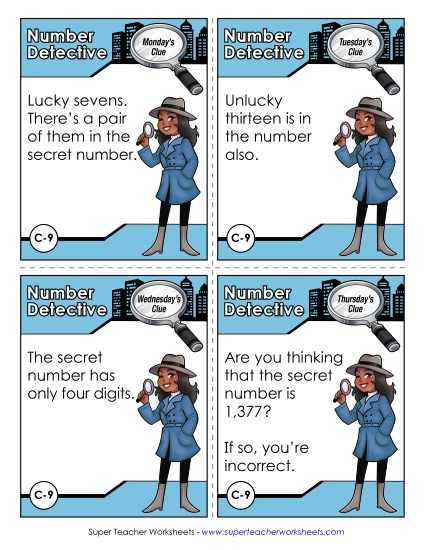 C9 - Seven Thousand, One Hundred Thirty-Seven Number Detective Worksheet