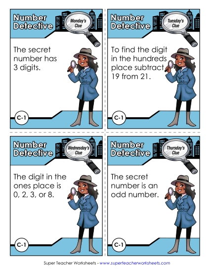 C1 - Two Hundred Sixty-Three Number Detective Worksheet
