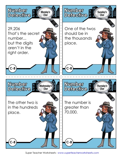 C8 - Ninety-Two Thousand, Two Hundred Sixty Number Detective Worksheet