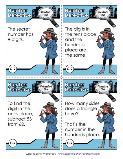 C2 - Four Thousand, Three Hundred Thirty-Nine Number Detective Worksheet