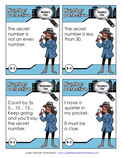 B2 - Twenty-Five Number Detective Worksheet