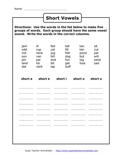 Preview image for Short Vowel Sort