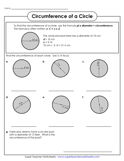 Preview image for Circumference of a Circle 1