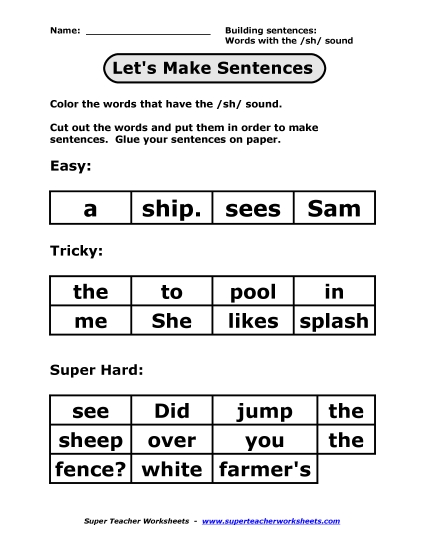 Preview image for Cut and Sort Sentence Sequence - Sh