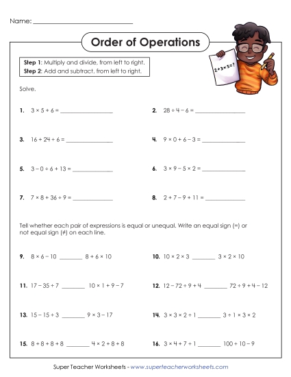 Preview image for Order of Operations (No Parenthesis)