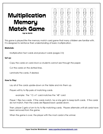 Preview image for Multiplication Game: Memory Match (up to 12s)