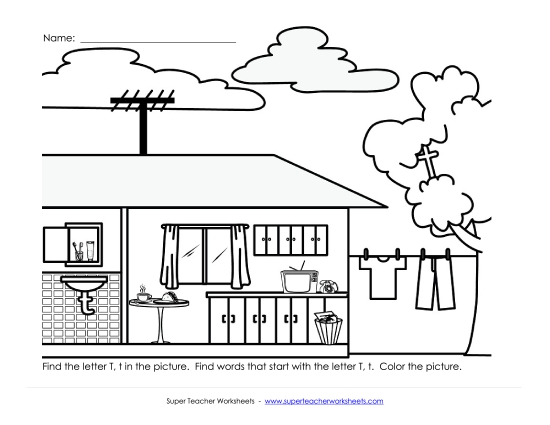 Preview image for Alphabet Coloring Page - Letter T