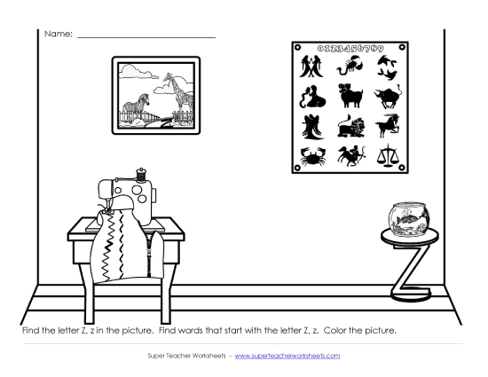Preview image for Alphabet Coloring Page -  Letter Z