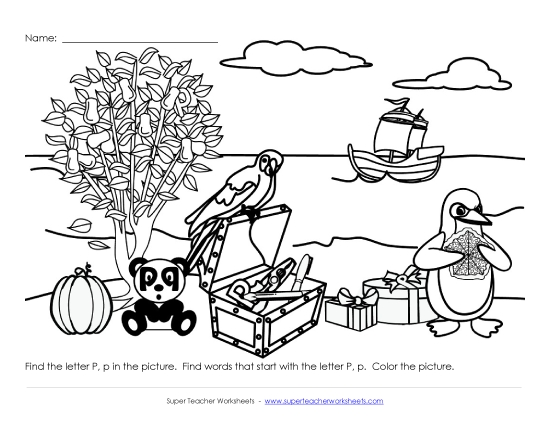 Preview image for Alphabet Coloring Page -  Letter P