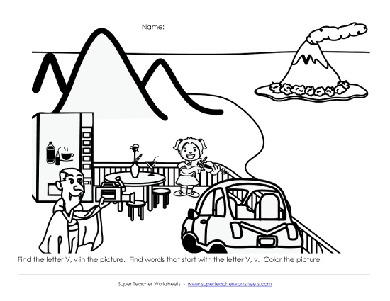 Preview image for Alphabet Coloring Page -  Letter V
