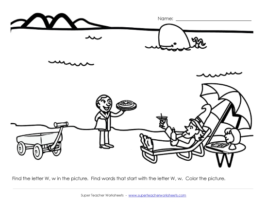 Preview image for Alphabet Coloring Page -  Letter W