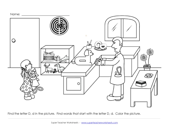 Preview image for Alphabet Coloring Page - Letter D